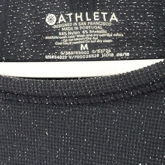 Athleta Dark Charcoal Grey Shimmer Speedlight Shine Long Sleeve Seamless Top - Picture 9 of 9